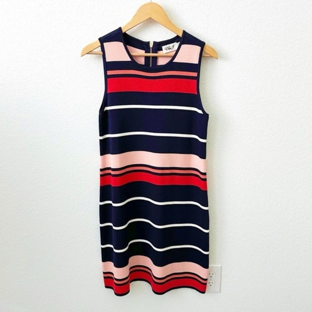 NEW Eliza J. Sleeveless Striped Sweater Dress Navy Size M